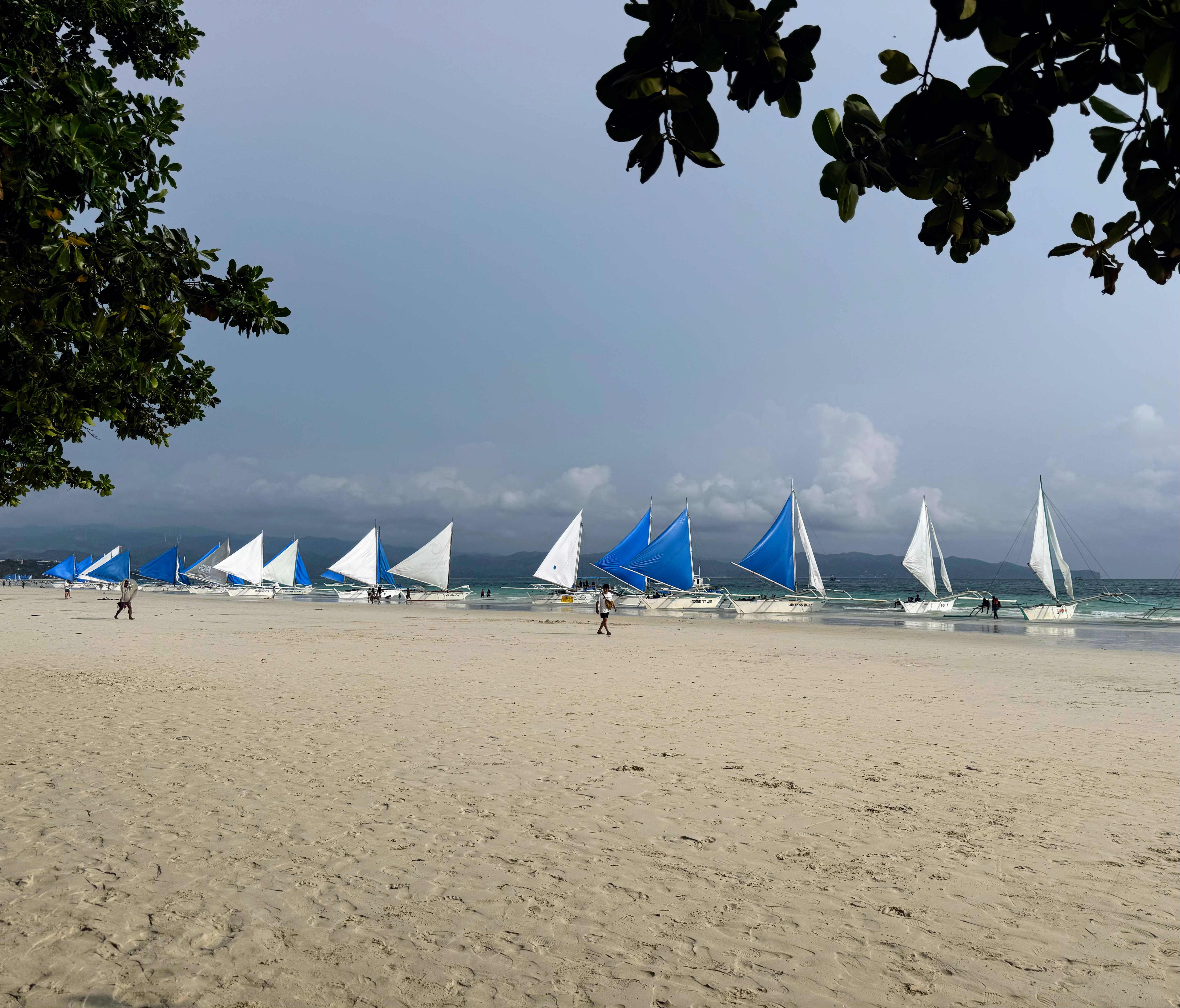 Sailboats along the Boracay horizon