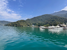 Boat view across Sun Moon Lake