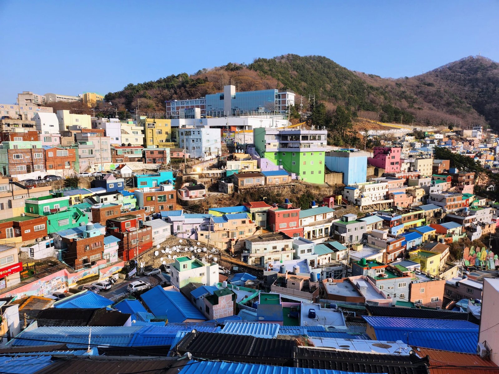 Gamcheon Culture Village hillside view in Busan South Korea