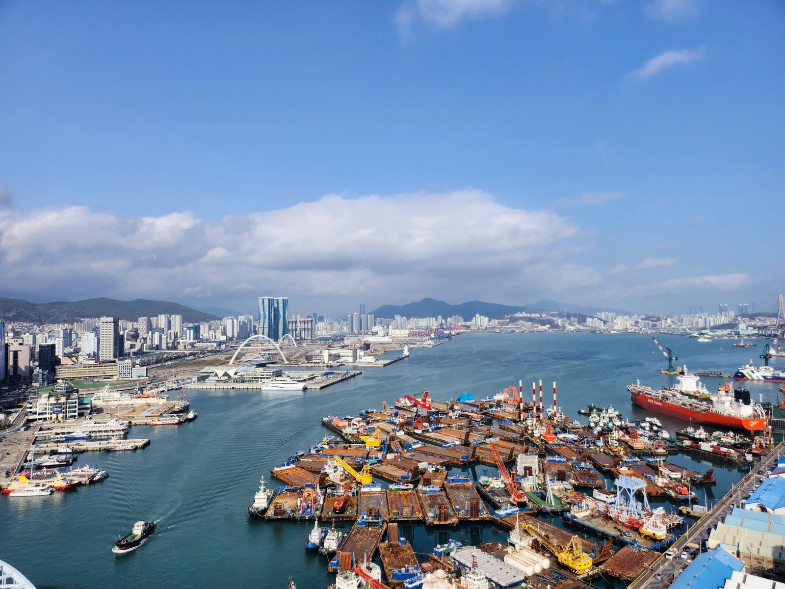 Busan harbor view in South Korea