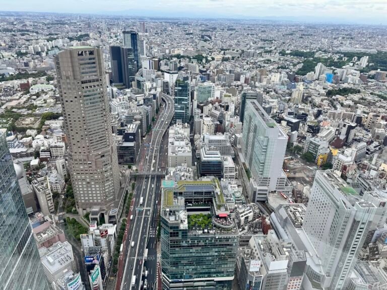 Tokyo city view from Shibuya Sky observation deck