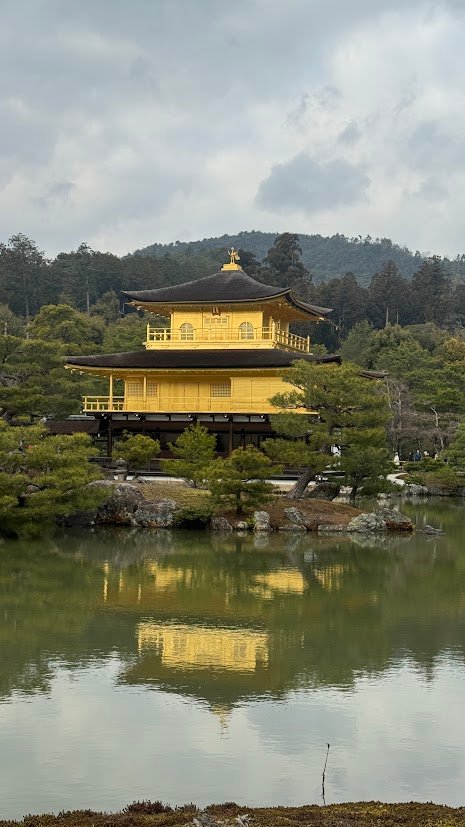 Kinkaku-ji Golden Pavilion reflected in the pond in Kyoto, Japan.